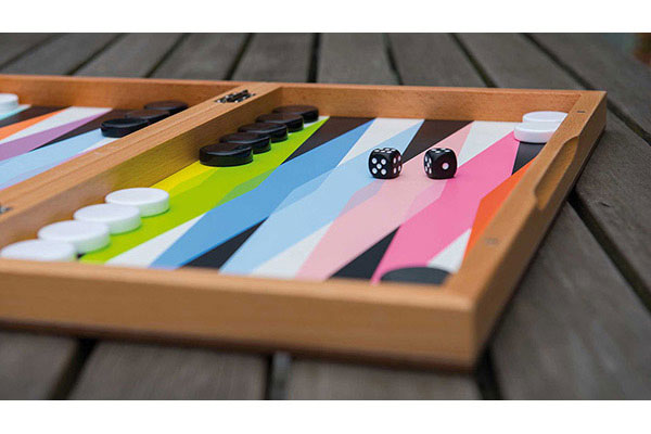 Wood Painted Backgammon Board | Board Games