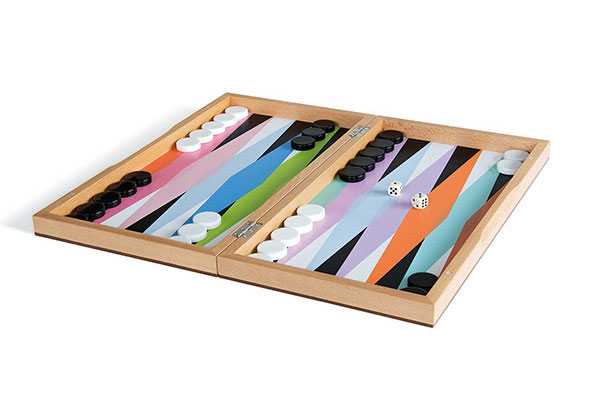 Wood Painted Backgammon Board | Board Games