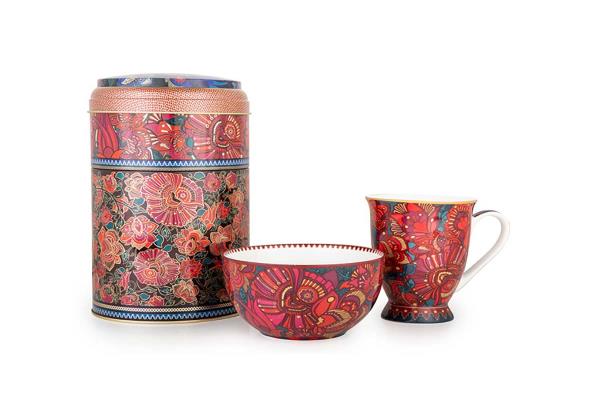 Tin Box With MUG/Bowl Kashmir