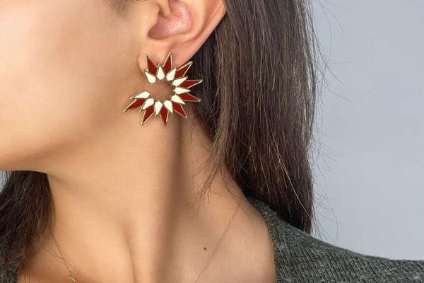 Burgandy Stars Earrings