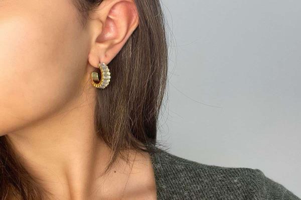 Gold Colored Small Earrings 