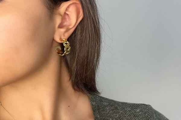 Golden Weave Hoops