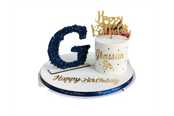 Small Cake with Flower Letter|Giftonclick