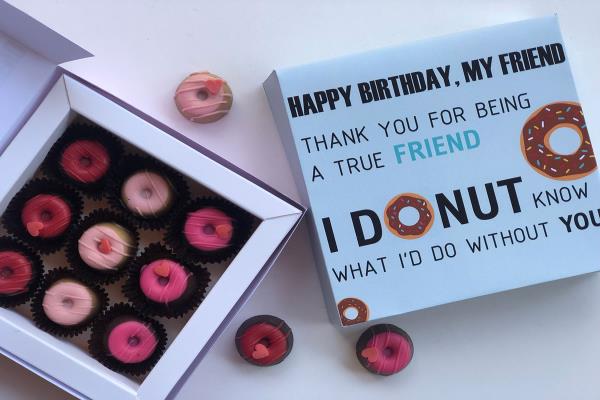 Mini Donut Chocolate Box-White|giftonclick