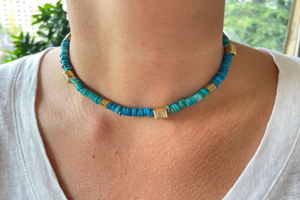 Mixed Blue Beads Necklace|Women Accessories
