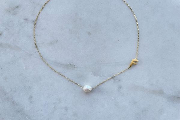Pearl & Letter Necklace