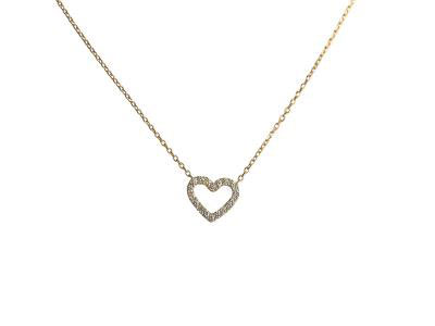 Gold Necklace with Heard Diamond Pendant | GiftonClick