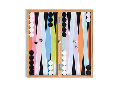 Wood Painted Backgammon Board | Board Games