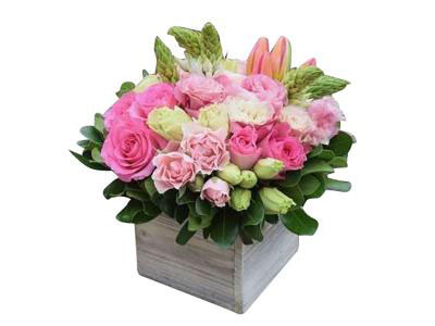 Basket Of Pink Flowers | Wedding Anniversary Present