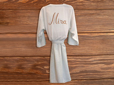 Hand Embroidered Bathrobe With Name-For Her | Wedding Anniversary Present