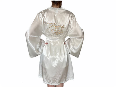 Bride/Bridesmaid Embroidered Satin Robe