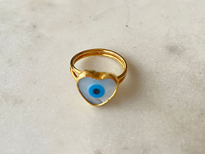 Evil Eye Heart Ring|Women Accessories