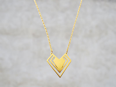 Geometric Rhythm Heart Necklace II