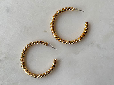 Gold Plated Hoops Earrings|Women Accessories