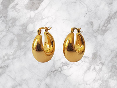Fat Gold Hoops Earrings