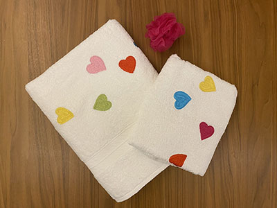 Colorful Hearts Set Of Towels | Accessories for Women