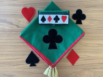 Embroidered Card Table Cover Set-Deck