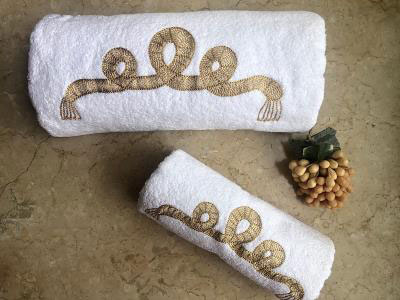 Gold Rope Set Of 2 Towels | Wedding Anniversary Present