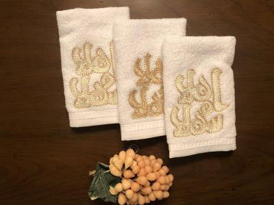 Welcome Set Of 3 Towels-Gold | Engagement present