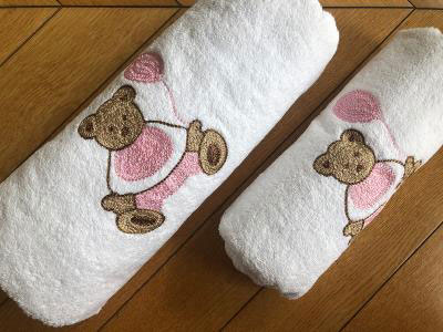 Pink Teddy Bear Set Of 2 Towels | Accessories for Babies