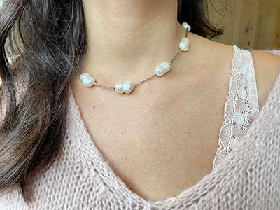 Double Pearl Necklace 