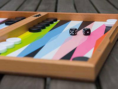 Wood Painted Backgammon Board | Board Games