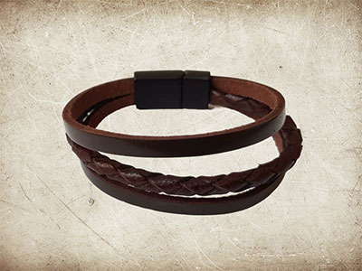 Triple Band Leather Bracelet 