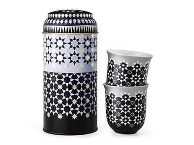 Tin Box With 2 Coffee Cups Kaokab| Giftonclick