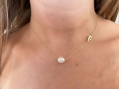 Pearl & Letter Necklace