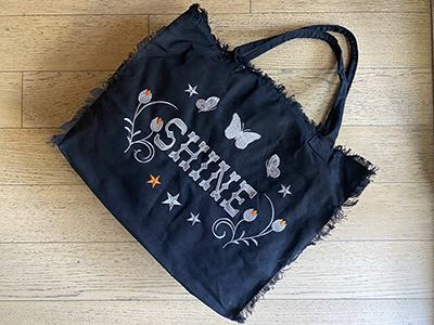 Shine Black Shopping Bag
