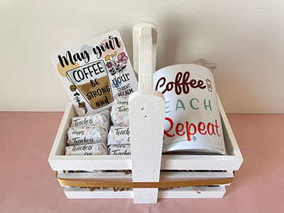 Coffee Teach Repeat Gift Basket|Teacher