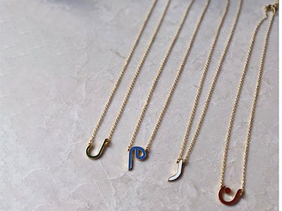 Colored Gold Plated Letter Necklace|Present