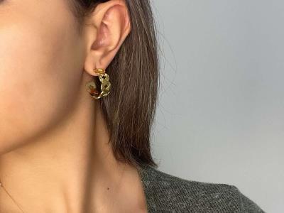 Golden Weave Hoops