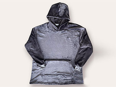 Grey Blanket Hooded Sweatshirt|Clothing