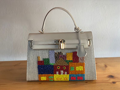 Beige City Houses Bag|Giftonclick