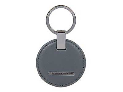 
Leather Key Ring Circle Grey | Birthday presentHim