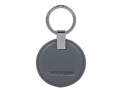 
Leather Key Ring Circle Grey | Birthday presentHim