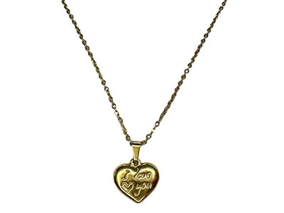 I Love You Heart Gold Plated Necklace