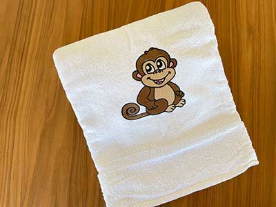 Hand Embroidered Monkey Towel | Accessories for Babies