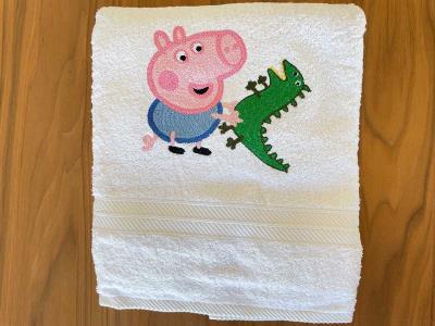 Hand Embroidered Peppa Pig Towel | Accessories for Babies