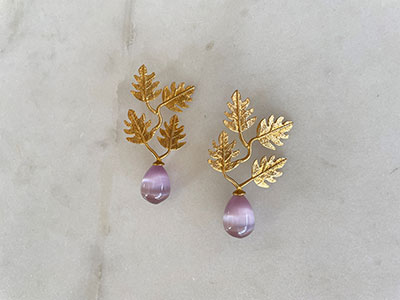 Purple Leaf Earrings| Giftonclick