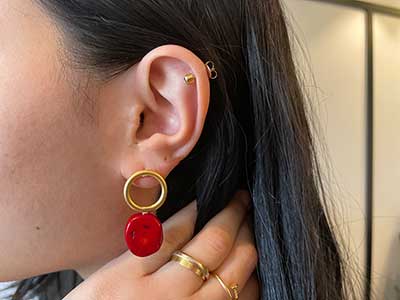 Red Oval Earrings| Giftonclick
