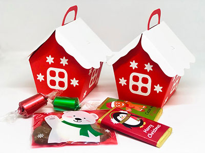 Christmas Red House box with mixed flavours chocolates
