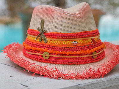 Shades of Orange Panama Hat|Women Accessories