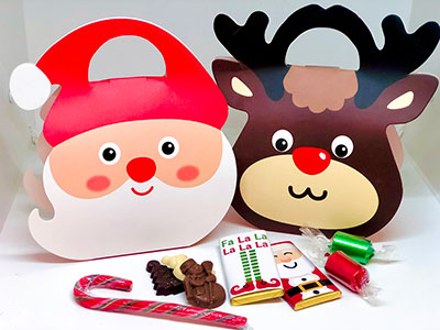 Christmas Deer or Santa box  with mixed flavours chocolates