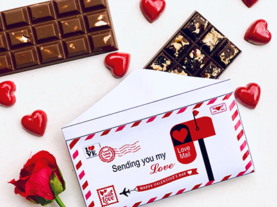 Sending You my Love Envelope and a Chocolate Bar 