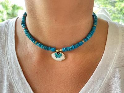 Ocean Eye Beads Necklace|Women Accessories