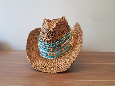 Turquoise Beads Straw Hat|Women Accessories